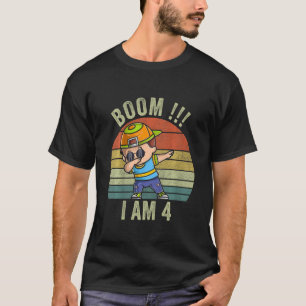 Camiseta Niños 4th Birthday Boy Boom Iu2019m Bir de 4 años