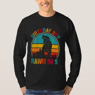 Camiseta Niños 5º cumpleaños Boy Rawr Soy 5 Dinosaur Rex 5
