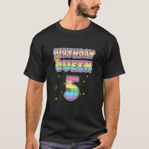 Camiseta Niños 5º cumpleaños Reina 5 Guay número pop