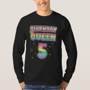 Camiseta Niños 5º cumpleaños Reina 5 Guay número pop
