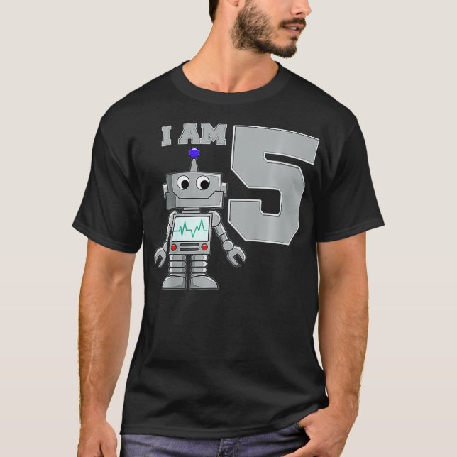 Camiseta Niños 5º Cumpleaños Soy 5 Robot Cumpleaños Robótic (Anverso)