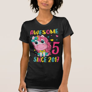 Camiseta Niños 5º partido de cumpleaños Unicornio Chica de 