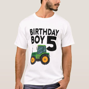 Camiseta Niños 5º Tractor De Granja De Cumpleaños De Cin