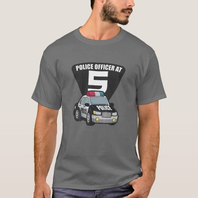 Camiseta Niños 5.º Cumpleaños Niños Oficiales De Policía Em (Anverso)