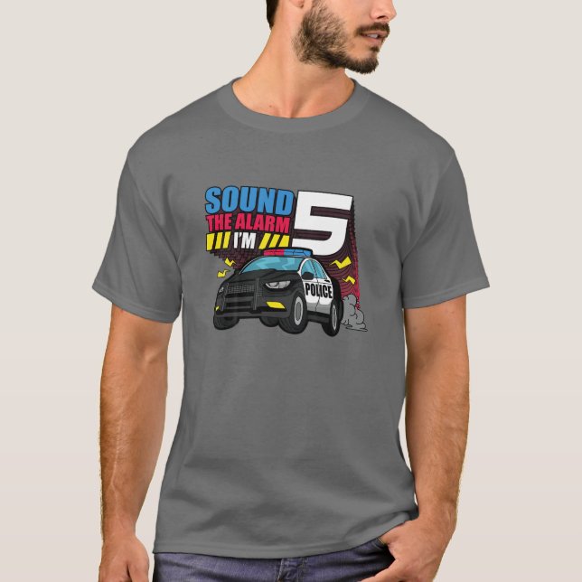 Camiseta Niños 5.º Cumpleaños Niños Oficiales De Policía Em (Anverso)