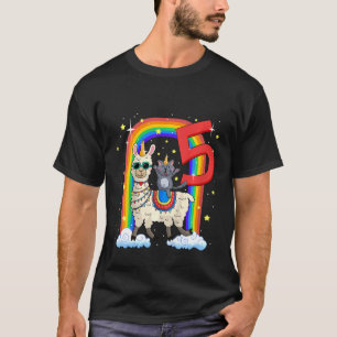 Camiseta Niños 5 Aniversario Llamacorn Y Cat Caticorn
