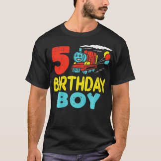 Camiseta Niños 5 Aniversario Niño Tren Cute Niños 5 Cumplea