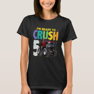 Camiseta Niños 5 años de edad Camión Monstruo de Cumpleaños