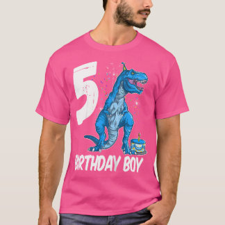 Camiseta Niños 5 Años Dinosaurios T Rex Por 5 Años
