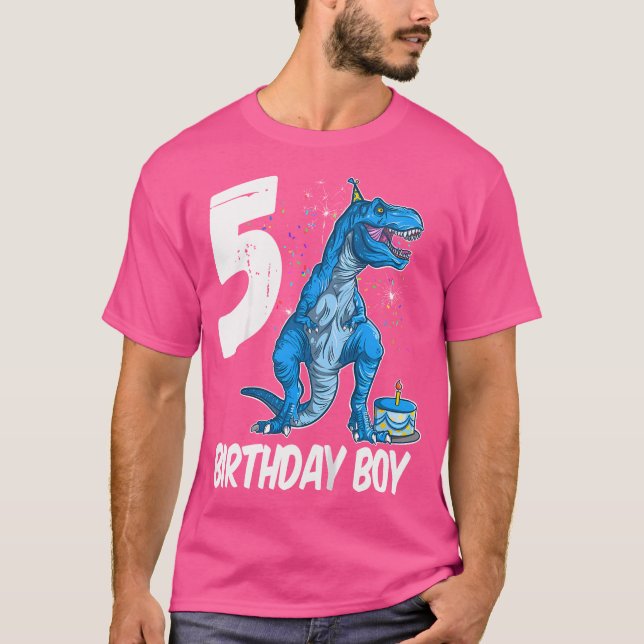 Camiseta Niños 5 Años Dinosaurios T Rex Por 5 Años (Anverso)