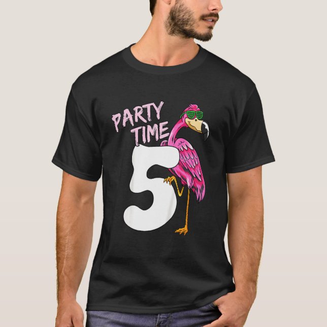 Camiseta Niños 5 Años Flamingo Rosa Para Chicas 5 Años (Anverso)