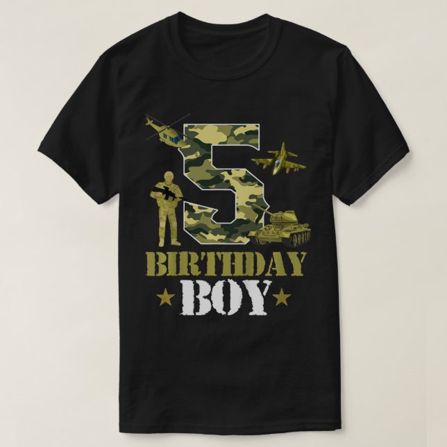 Camiseta Niños 5 años militares Temáticos Niños Camo 5 años (Diseño del anverso)