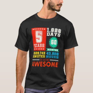 Camiseta Niños 5 años Quinto Cumpleaños Retro 60 Mo