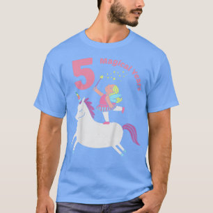 Camiseta Niños 5 Chica de cumpleaños Unicorn Hada Im 5 Años