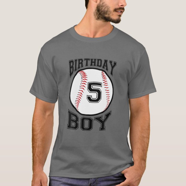 Camiseta Niños 5 Cumpleaños 2016 Boys De Béisbol 5 5 Quinto (Anverso)