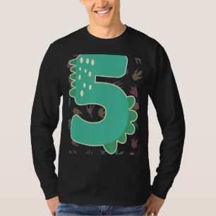 Camiseta Niños 5 cumpleaños Dinosaurio 5 Dino Spike Quinta