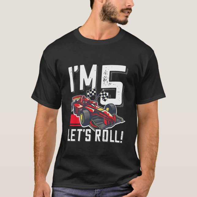 Camiseta Niños 5 Cumpleaños, Gran Premio Carreras, Deportes (Anverso)
