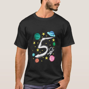 Camiseta Niños 5. Espacio espacial de cumpleaños de 5 años