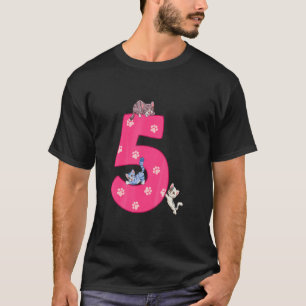 Camiseta Niños 5 horas Fiesta de Cumpleaños Gato Kitten B d
