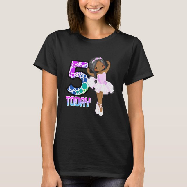 Camiseta Niños 5 hoy Niñas Ballet Nacimiento Gi Negro (Anverso)