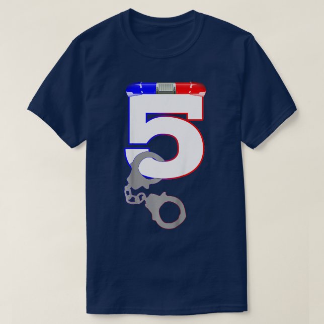 Camiseta Niños 5 oficiales de policía de cumpleaños Niños 5 (Diseño del anverso)