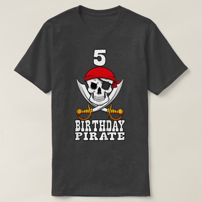 Camiseta Niños 5 Partido de los Años 5 del Pirata (Diseño del anverso)