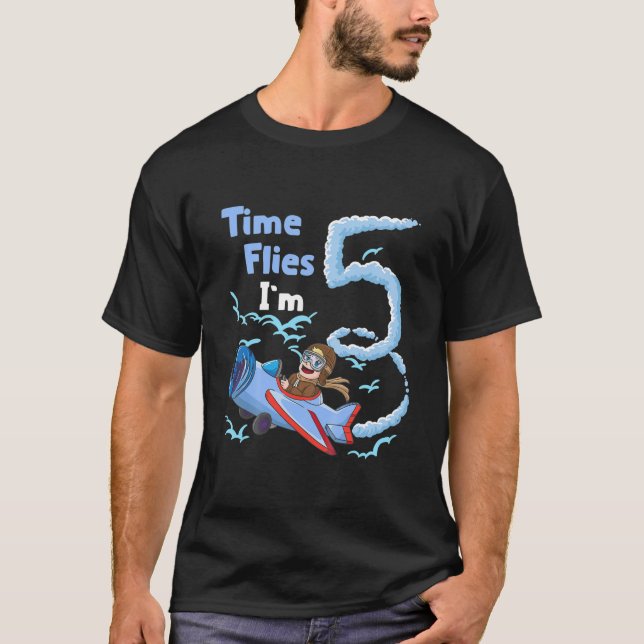 Camiseta Niños 5 Vuelos De Cumpleaños Im 5 Avión Piloto (Anverso)