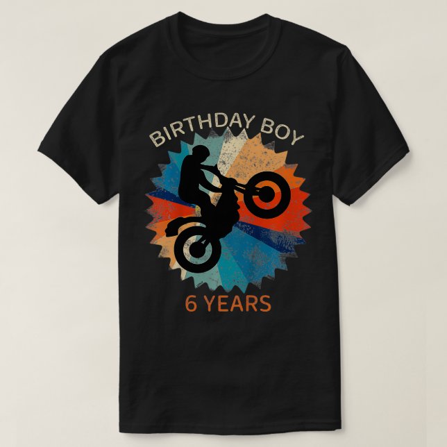 Camiseta Niños 6º cumpleaños Boys Motocross Dirtbike 6 años (Diseño del anverso)