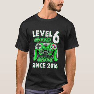 Camiseta Niños 6º cumpleaños Niños 6 años Nivel 6 Desbloque