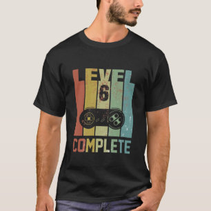 Camiseta Niños 6º Cumpleaños Para Jugador De 6 Años - Retro