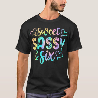Camiseta Niños 6.º Chica De Cumpleaños Dulce Sassy Y 6 Años