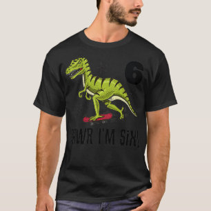 Camiseta Niños 6 Aniversario del Patinaje de Dinosaurios