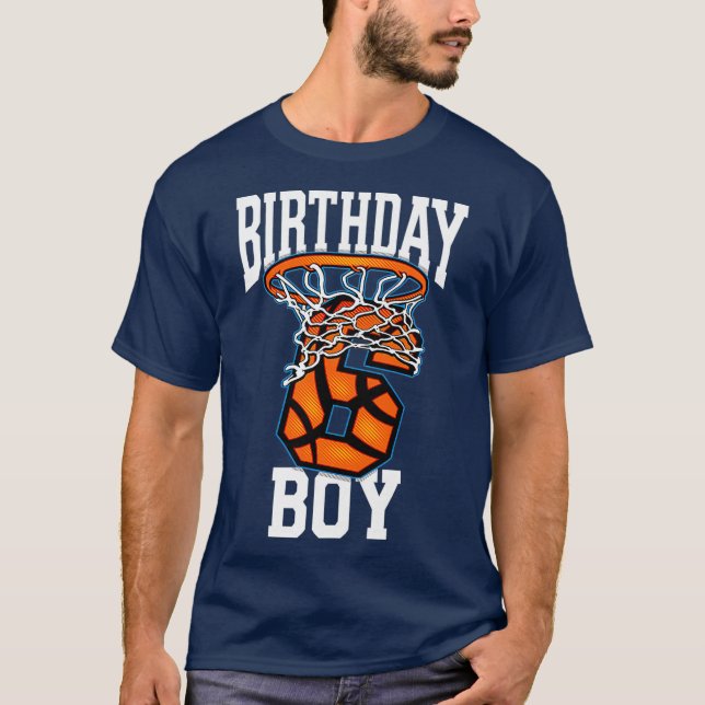 Camiseta Niños 6 Años Baloncesto De Cumpleaños Para Niños 6 (Anverso)