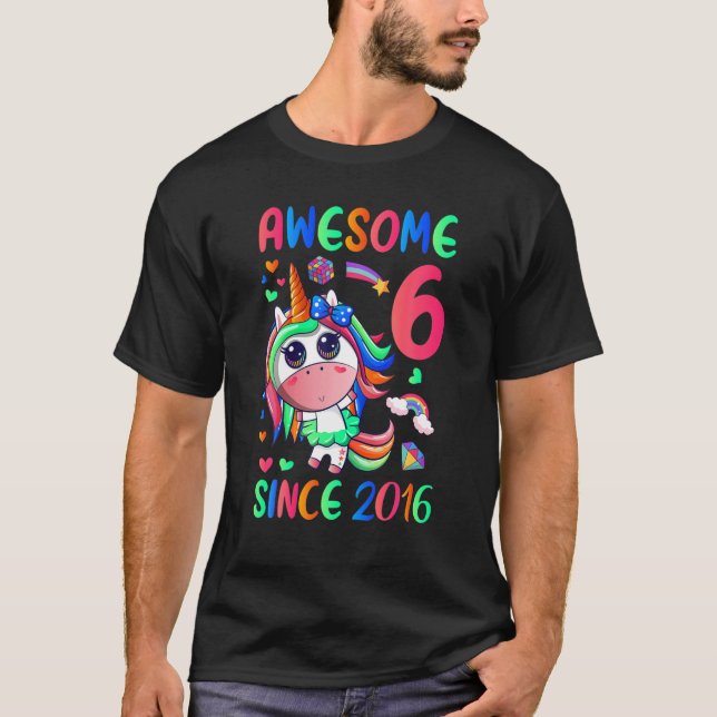 Camiseta Niños 6 Años Chica De Unicornio (Anverso)