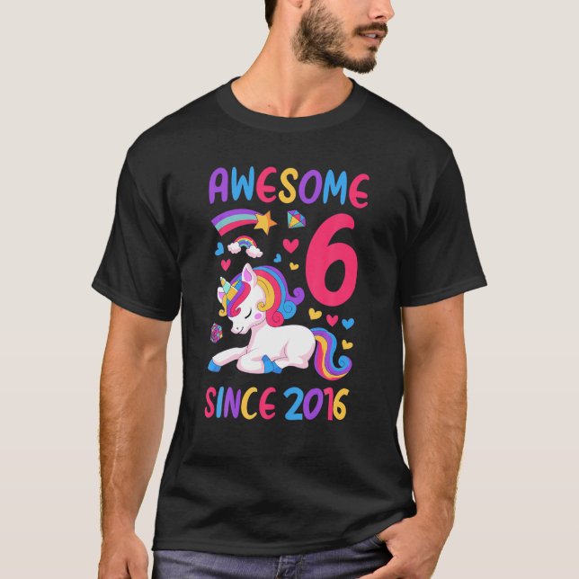 Camiseta Niños 6 Años Chica De Unicornio (Anverso)