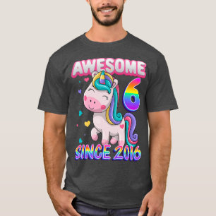 Camiseta Niños 6 años de la 6ª fiesta de cumpleaños Unicorn
