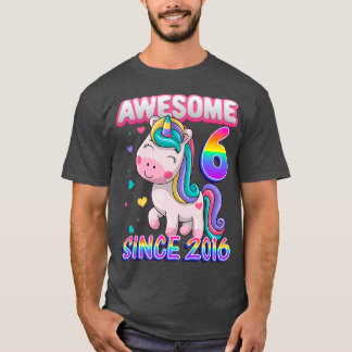 Camiseta Niños 6 años de la 6ª fiesta de cumpleaños Unicorn