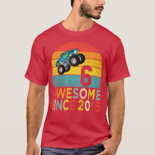 Camiseta Niños 6 Cumpleaños Amante Camiones Monstruo 6 Años