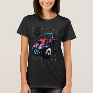 Camiseta Niños 6 cumpleaños Digger de Tractor de niño de se