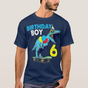 Camiseta Niños 6 cumpleaños Dinosaurio T Rex por 6 años