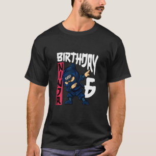 Camiseta Niños 6 cumpleaños, Ninja Bday Fiesta 6 años Shu