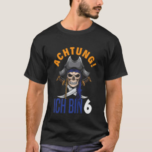 Camiseta Niños 6 cumpleaños niños 6 años nacimientos pirata