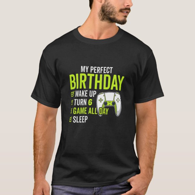 Camiseta Niños 6 cumpleaños para niños video de 6 años (Anverso)