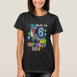 Camiseta Niños 6 cumpleaños Rawr Soy 6 Rex Dinosaur Fiesta