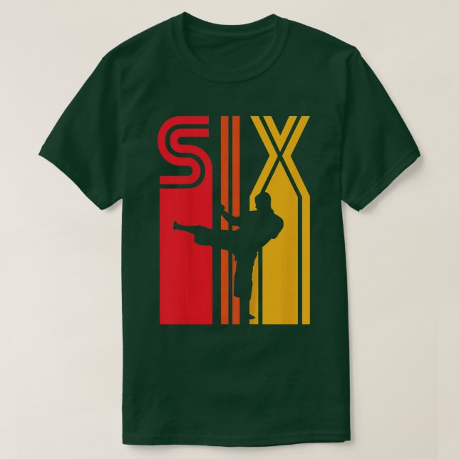 Camiseta Niños 6 Regalo de cumpleaños Karate Retro Taekwond (Diseño del anverso)
