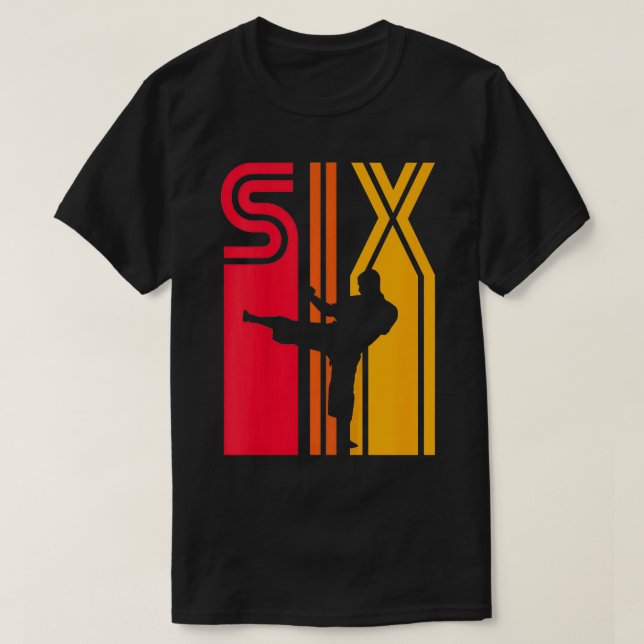 Camiseta Niños 6 Regalo de cumpleaños Karate Retro Taekwond (Diseño del anverso)