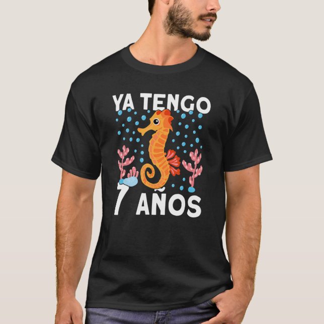Camiseta Niños 7 caballitos de mar de cumpleaños Dino ya te (Anverso)