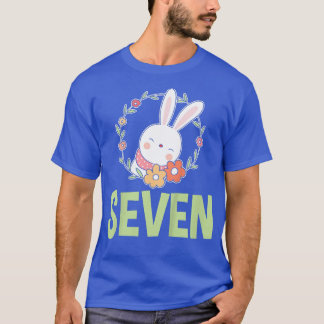 Camiseta Niños 7 Conejo Chica de Cumpleaños 7 Años Conejo N