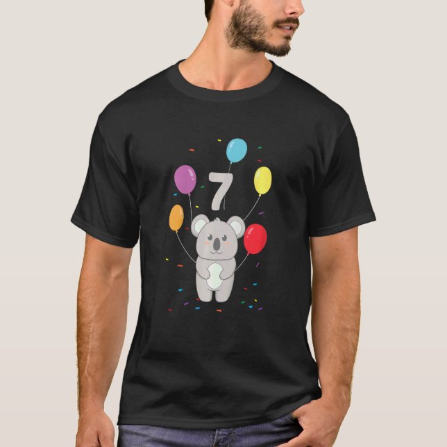 Camiseta Niños 7 cumpleaños 7 años Koala globos Australia (Anverso)