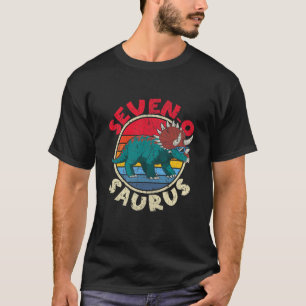 Camiseta Niños 7 Cumpleaños Siete O Saurus I Triceratops I
